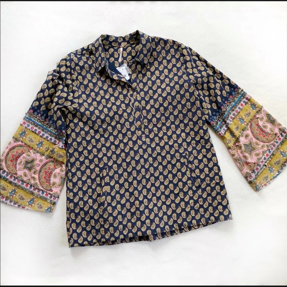 NWT Free People Justine Tunic Top in Midnight Bloom Z450-4 - Picture 6 of 7